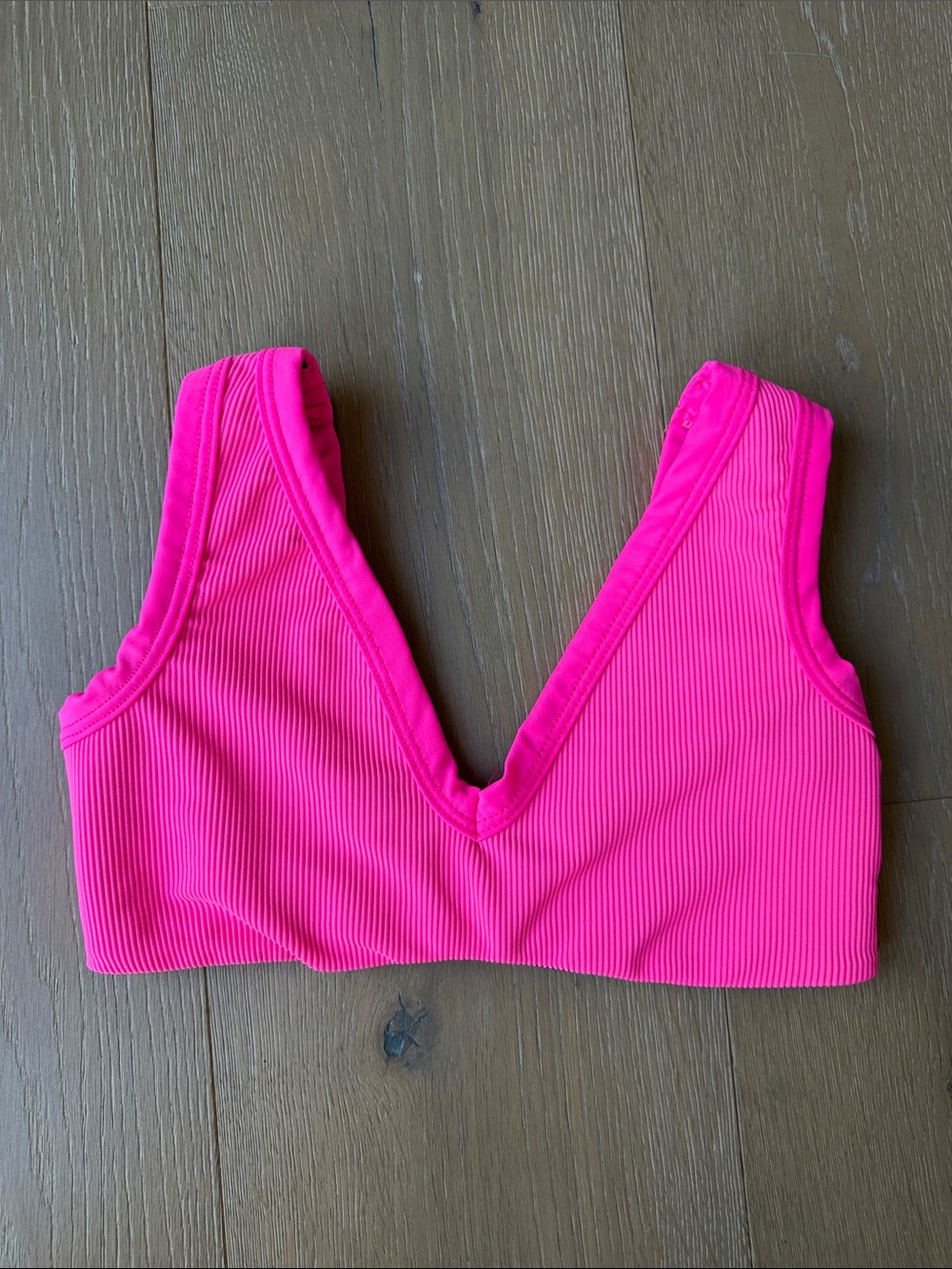 Five Dancewear Girls Bright Hot Pink Ribbed Dance Top, PA